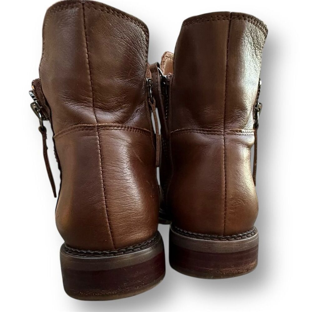 Franco Sarto Women's Brown Leather Ankle Booties Size 8 Casual - Picture 5 of 16